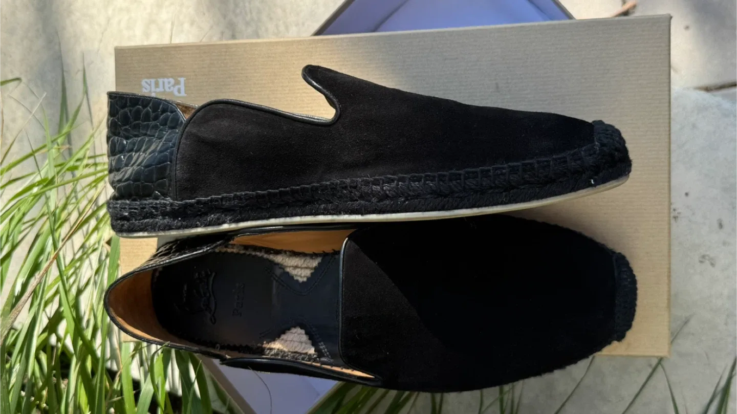 CHRISTIAN LOUBOUTIN Black Espadon Flat Crosta Clf Ali Black Men image indicator(7)