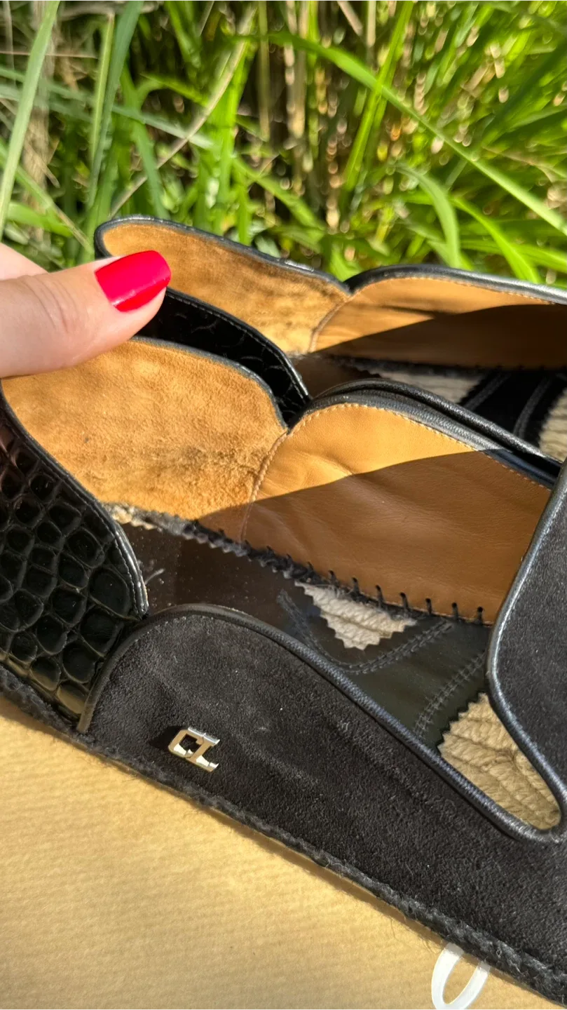 CHRISTIAN LOUBOUTIN Black Espadon Flat Crosta Clf Ali Black Men image indicator(9)