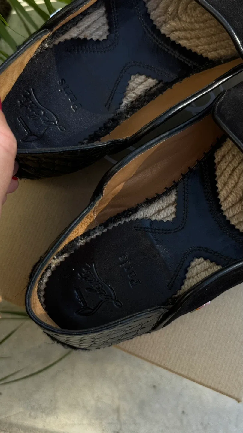 CHRISTIAN LOUBOUTIN Black Espadon Flat Crosta Clf Ali Black Men image indicator(8)