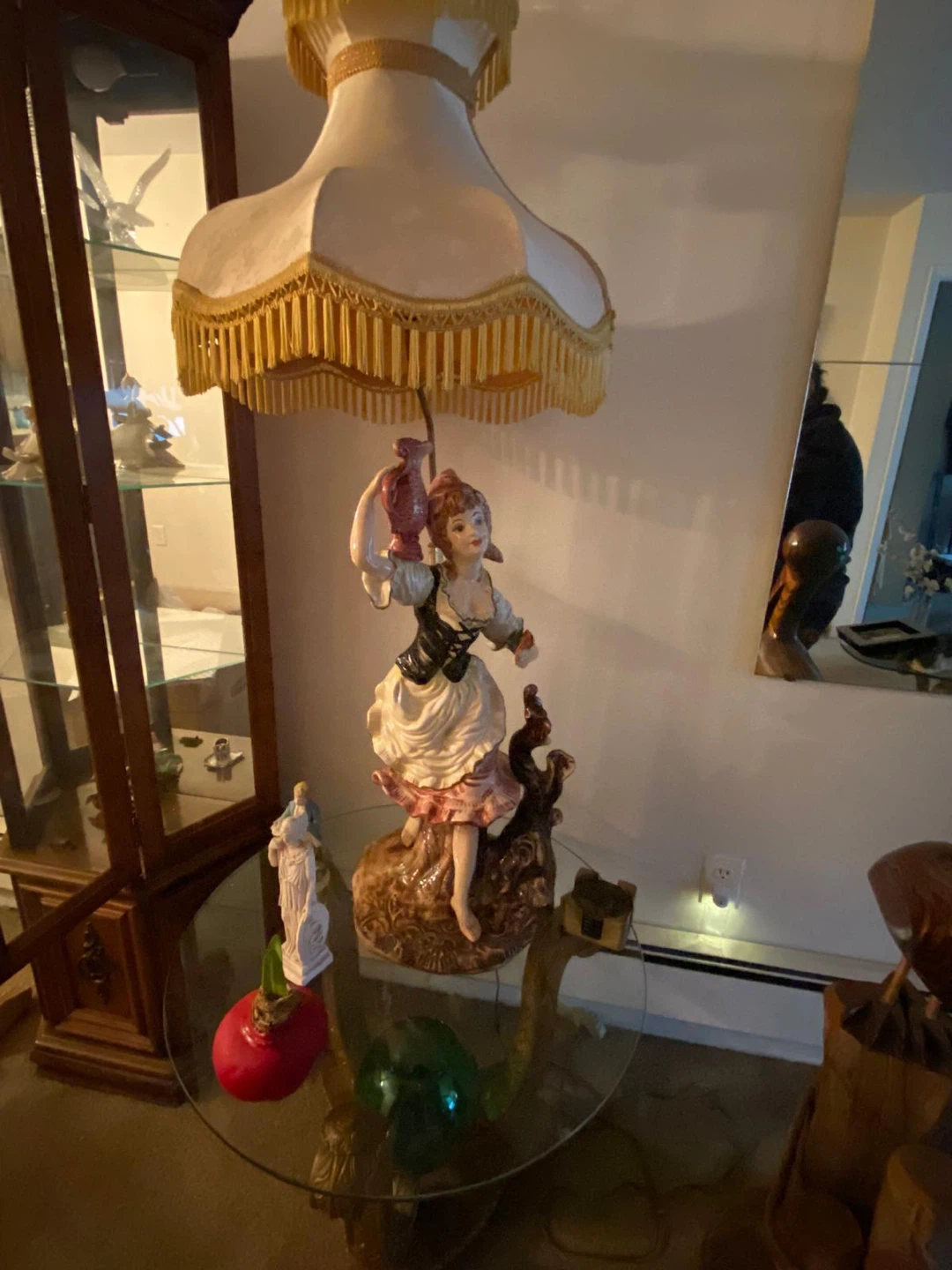 Vintage Ceramic Girl Table Lamp