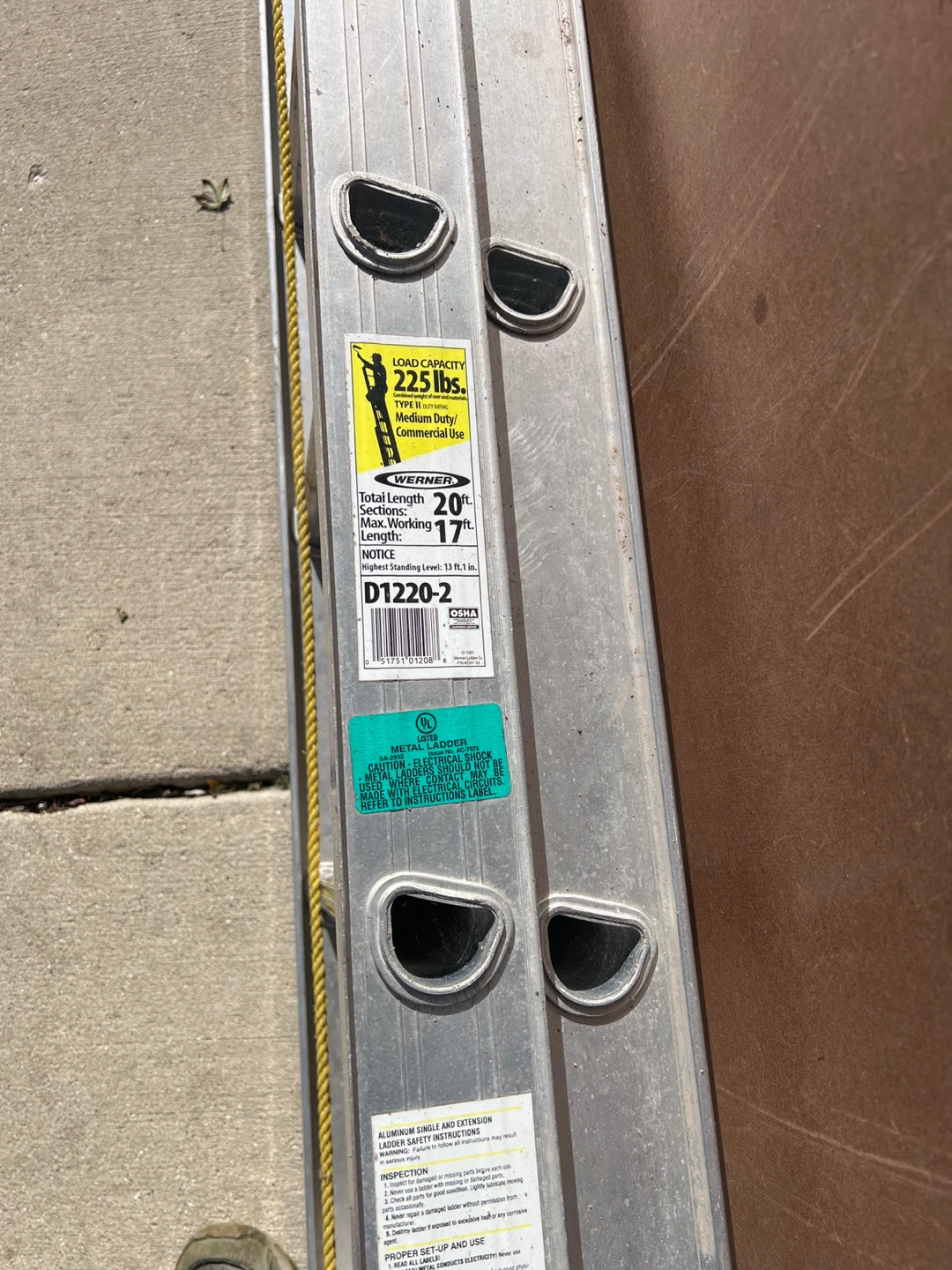 Werner 20 ft Aluminum Extension Ladder