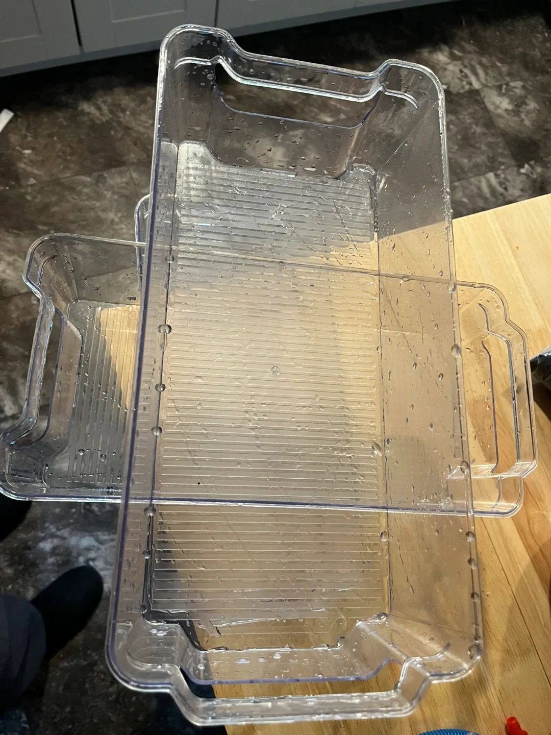 Clear Plastic Fridge Bins - Set of 3