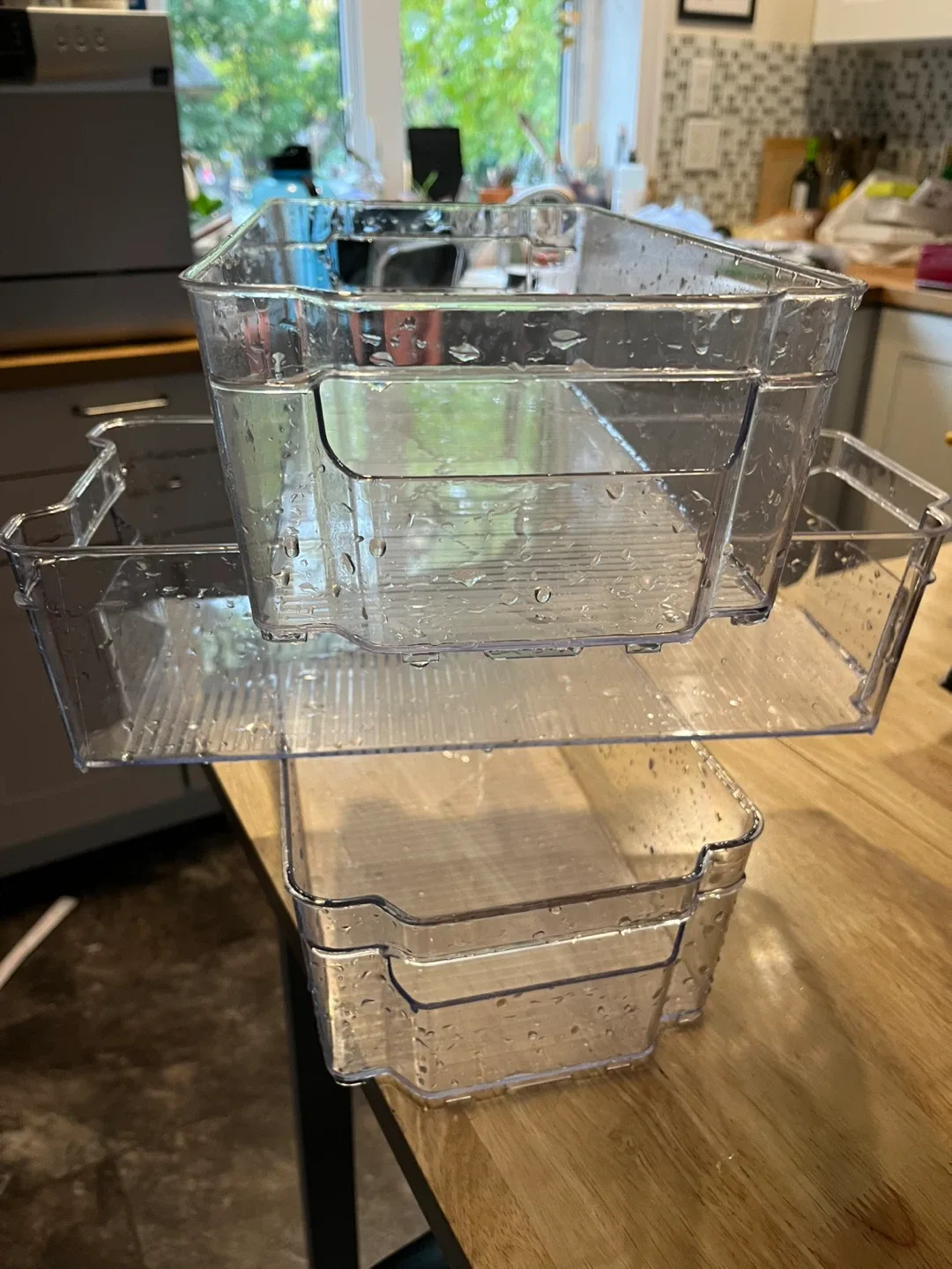 Clear Plastic Fridge Bins - Set of 3 image indicator(2)