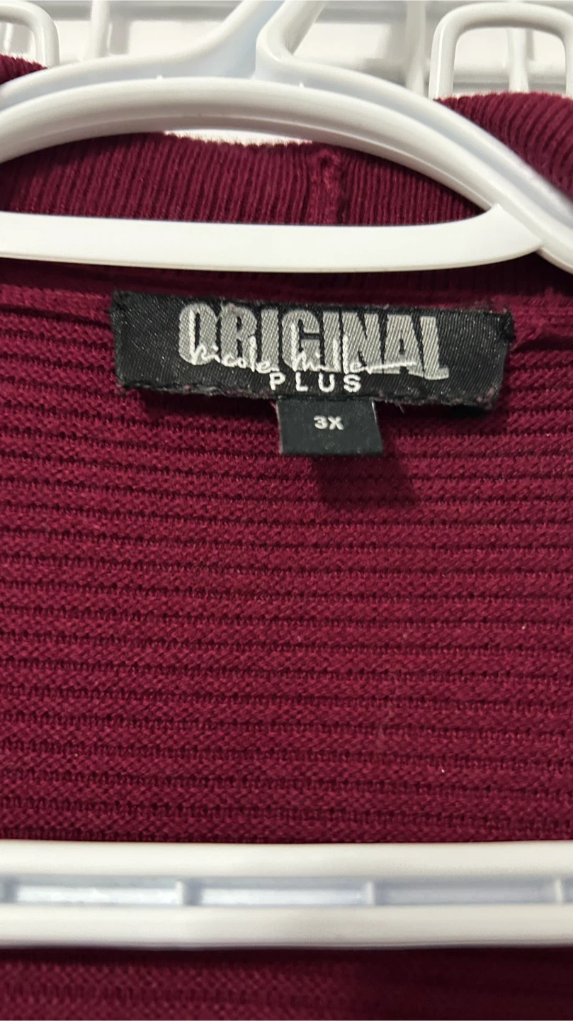 Nicole Miller Original Plus 3X Burgundy Cardigan - photo 4