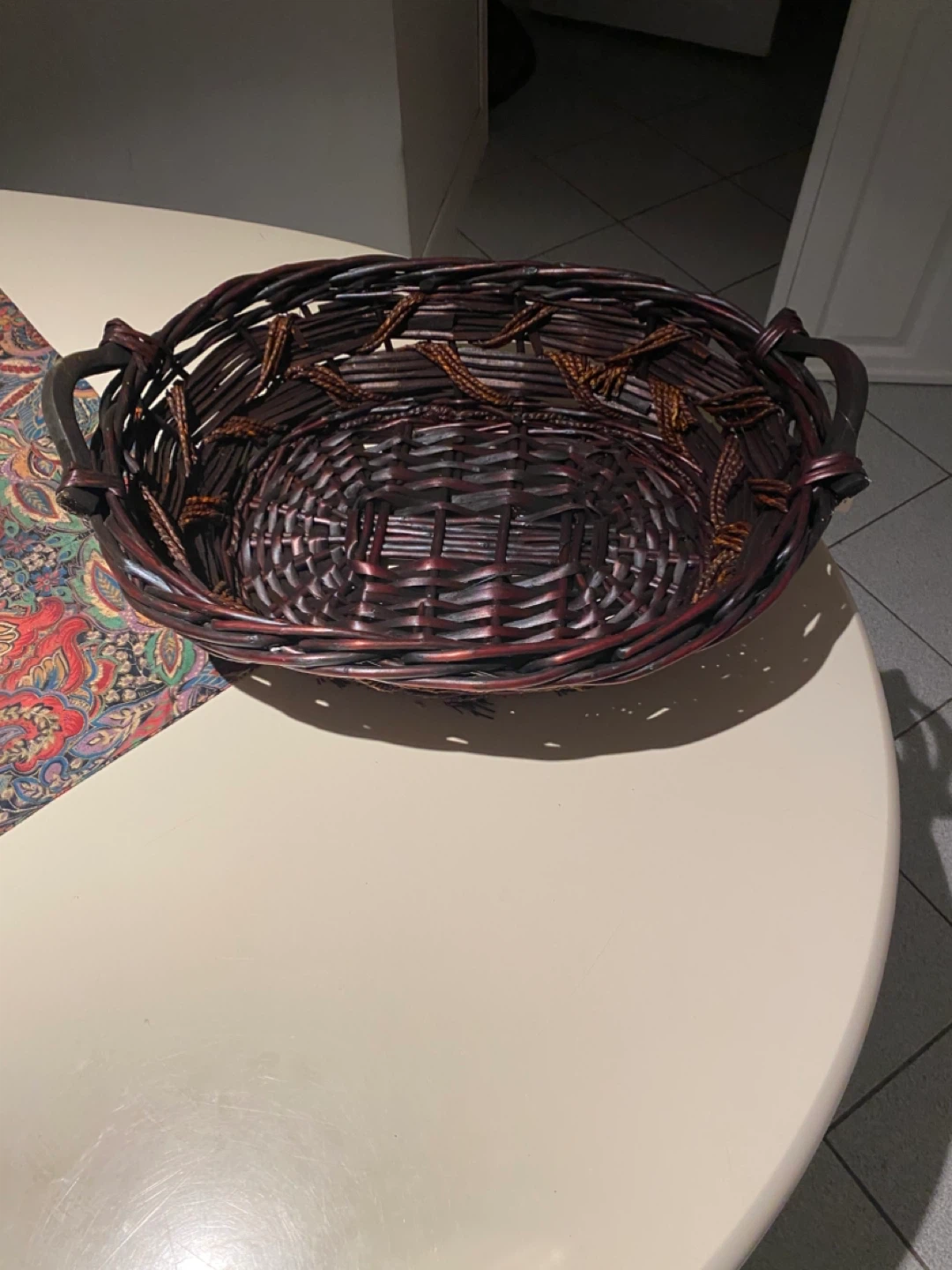 Wicker Basket with Handles - Brown - photo 2