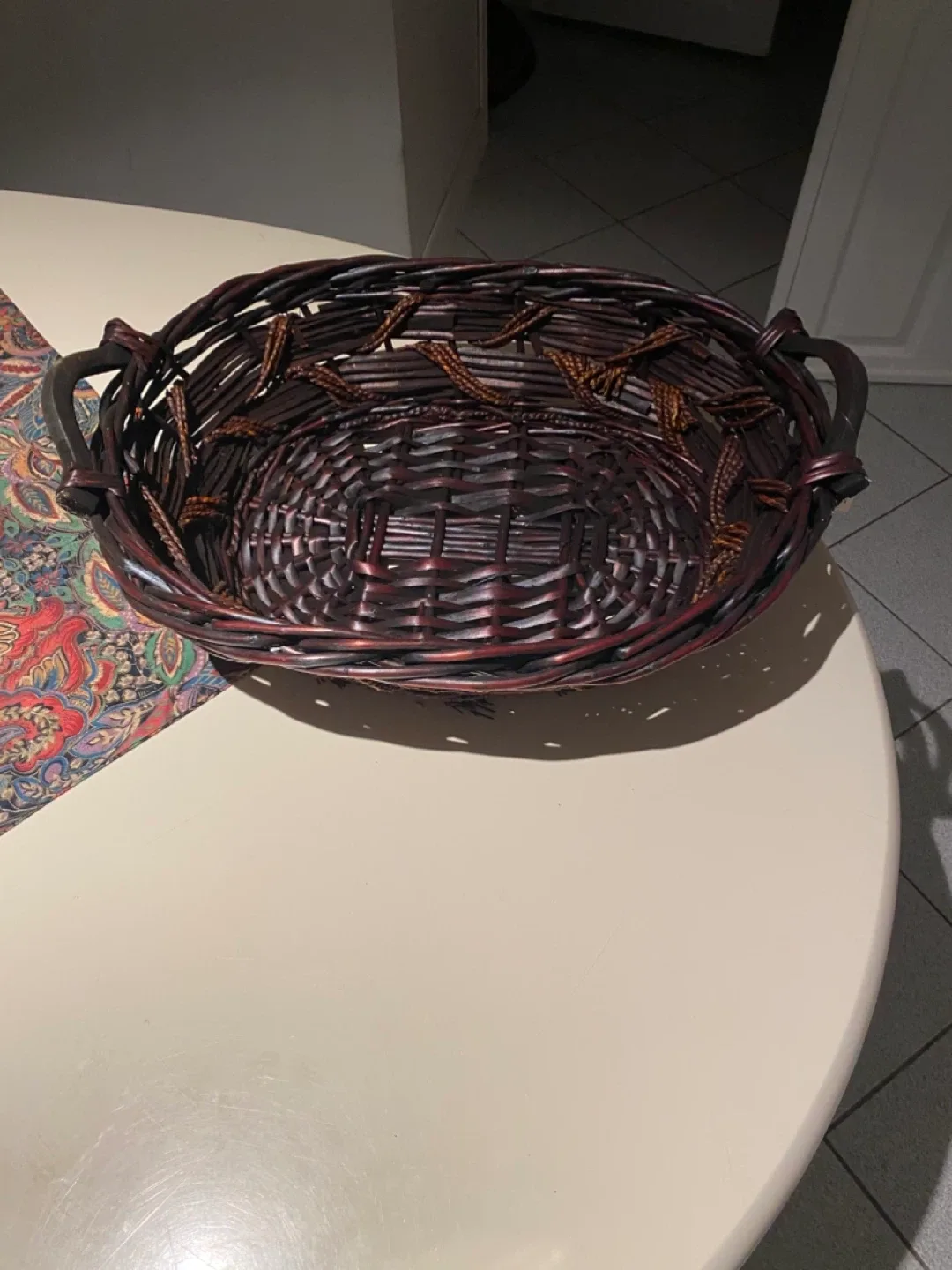 Wicker Basket with Handles - Brown image indicator(2)