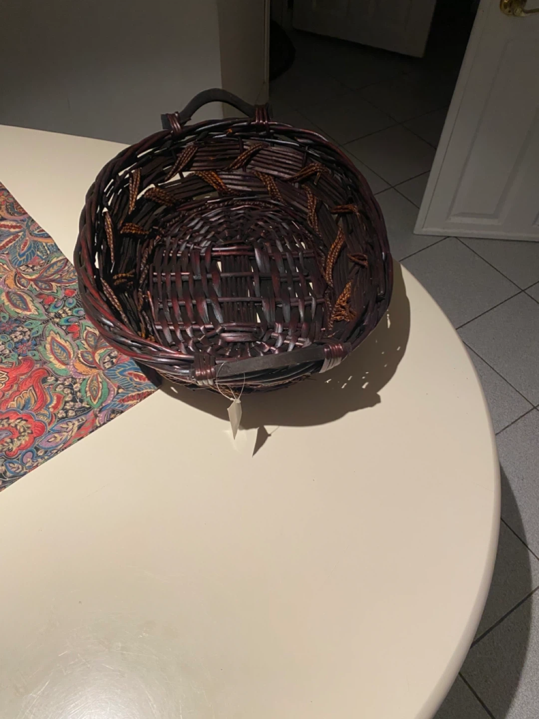 Wicker Basket with Handles - Brown - photo 3