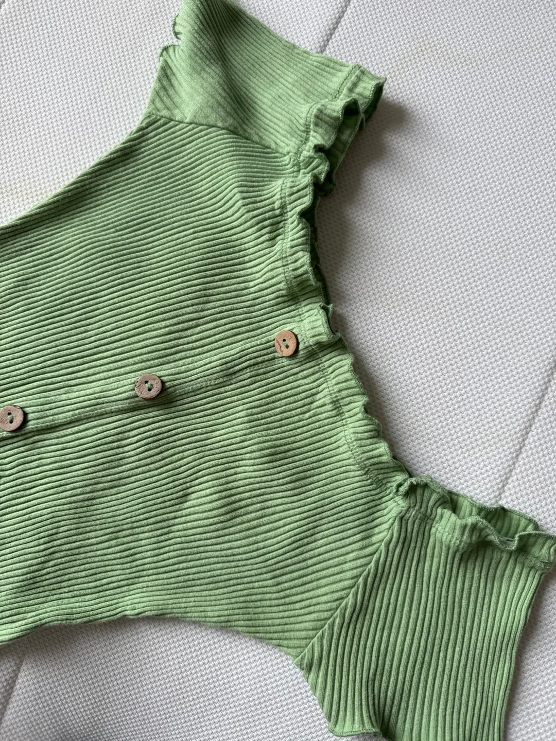 Arden Green Ribbed Button Dress - Size M image indicator(2)