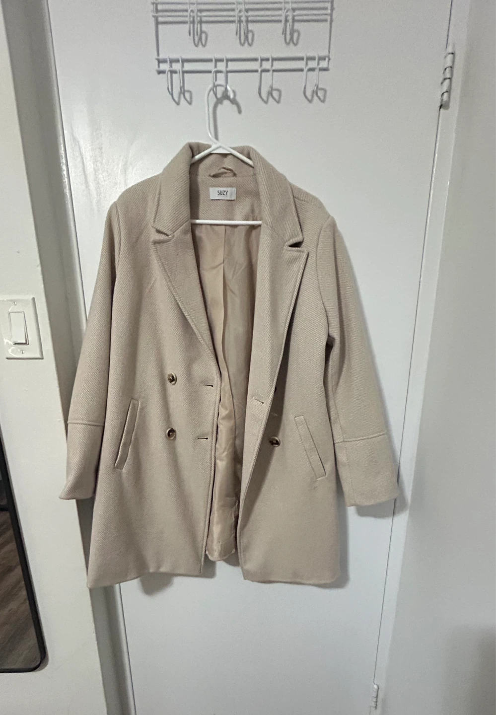 SUZY Shier Beige Coat - Size L - photo 2