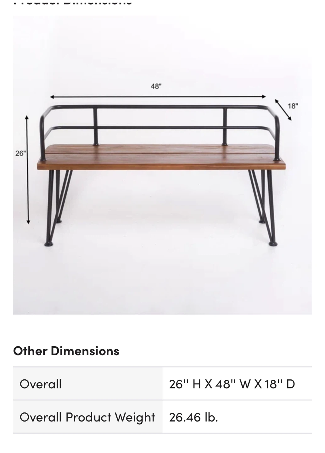 Industriak Wood and Metal Bench - photo 4