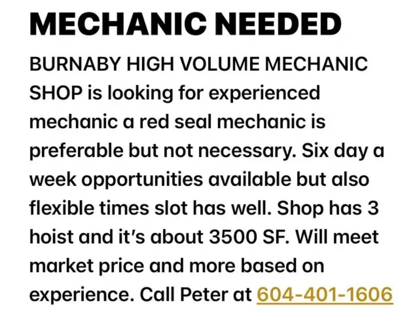 Mechanic Needed in Burnaby thumbnail
