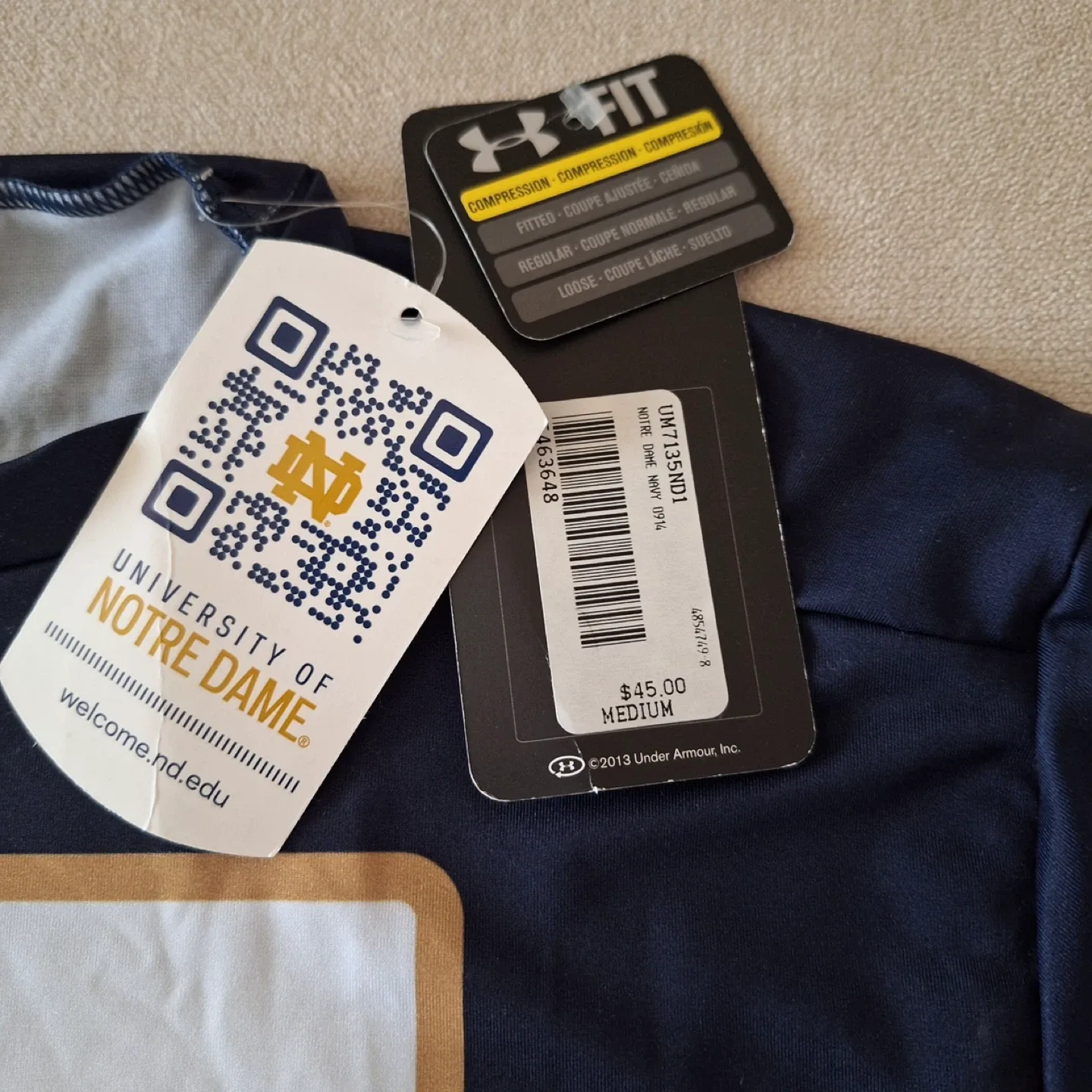 New Under Armour Notre Dame T-Shirt - Medium image indicator(4)