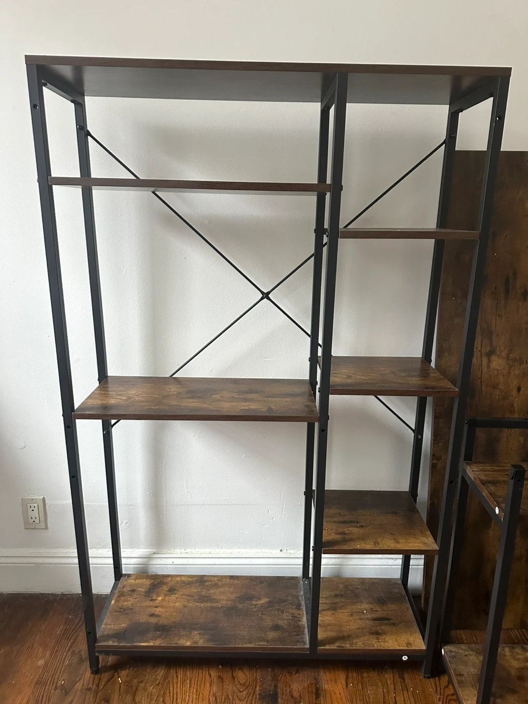Rustic Brown Computer Desk with Shelves - photo 4