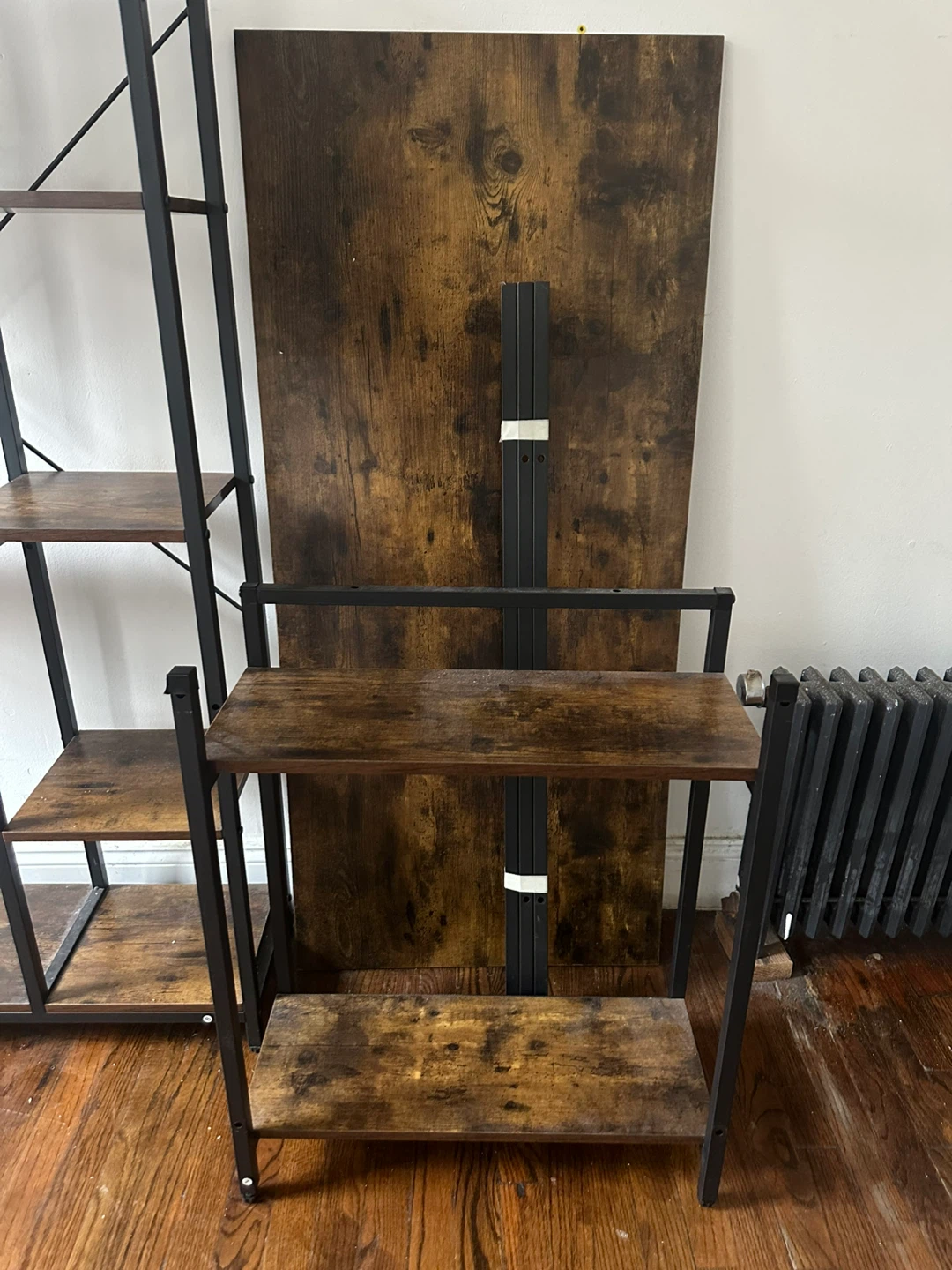 Rustic Brown Computer Desk with Shelves - photo 3