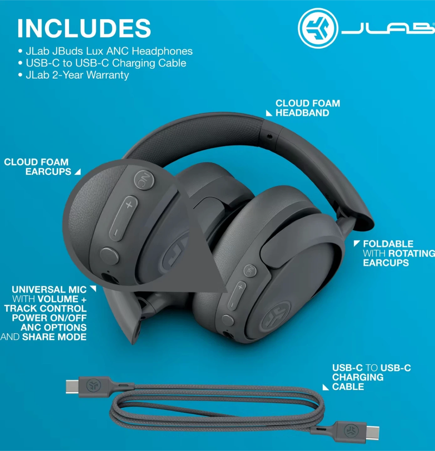 JLab JBuddies Lux ANC Headphones & Party Speaker - photo 2