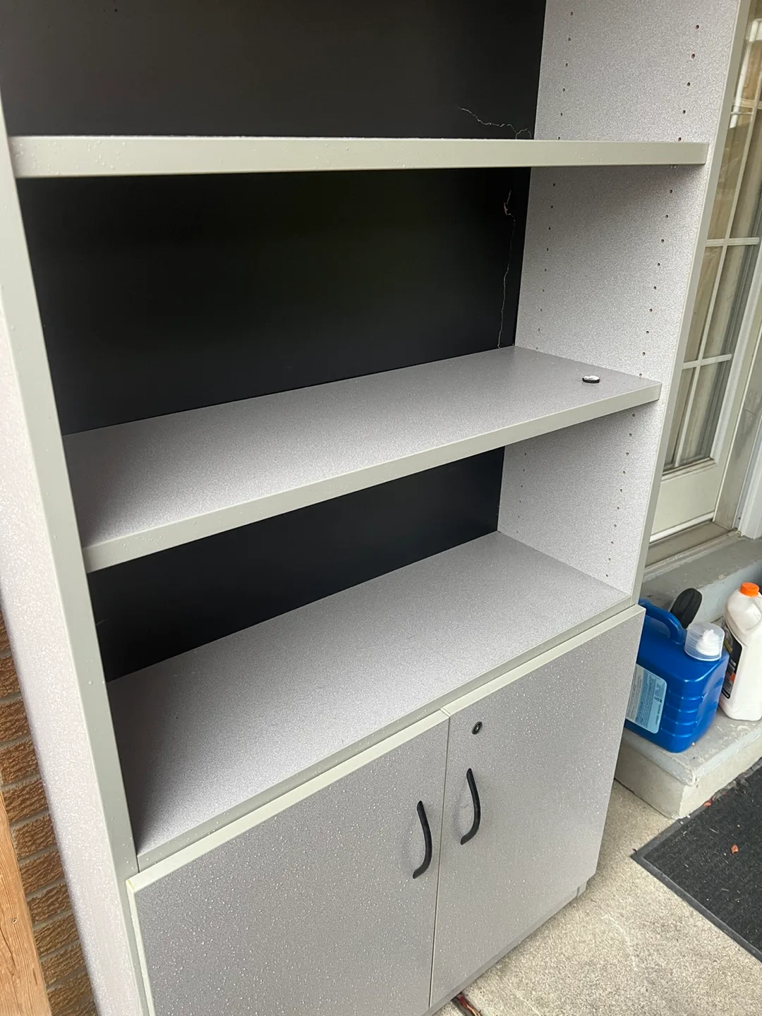 Grey Storage Cabinet with Shelves very strong solid image indicator(4)