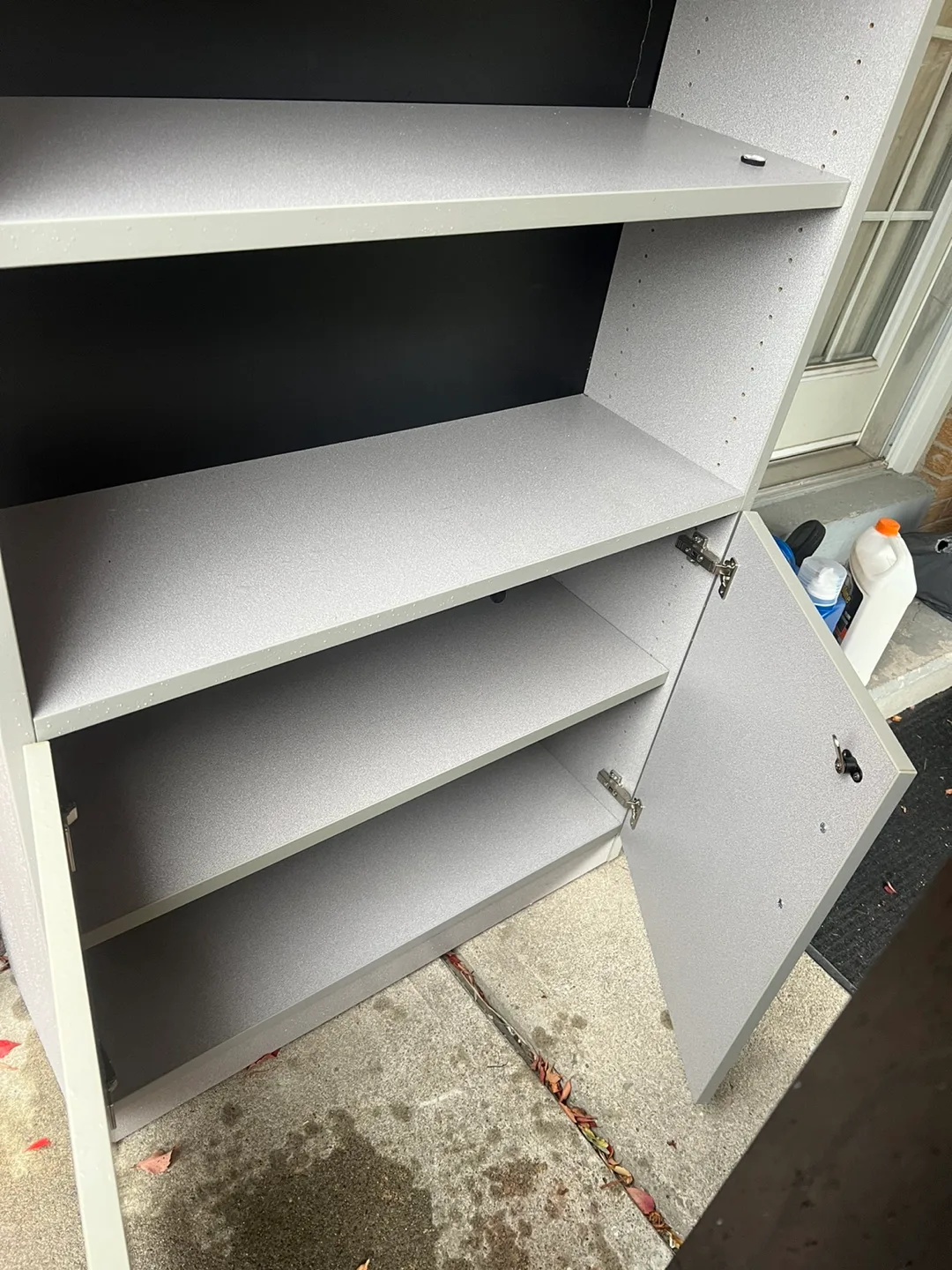 Grey Storage Cabinet with Shelves very strong solid image indicator(5)