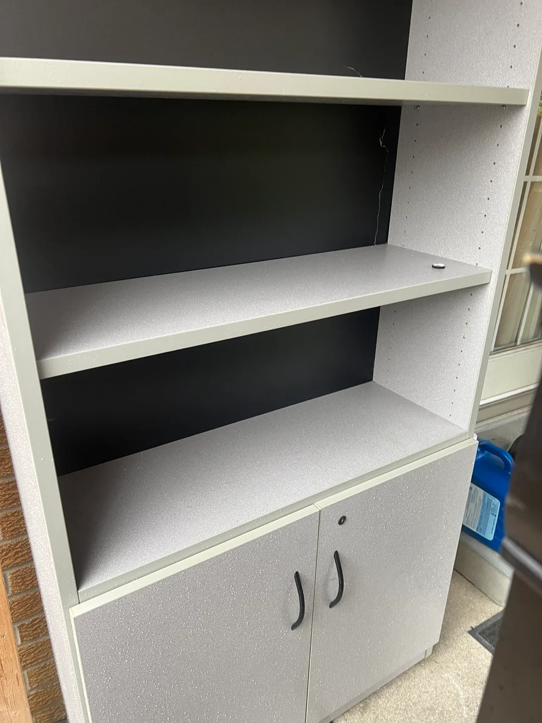 Grey Storage Cabinet with Shelves very strong solid image indicator(3)