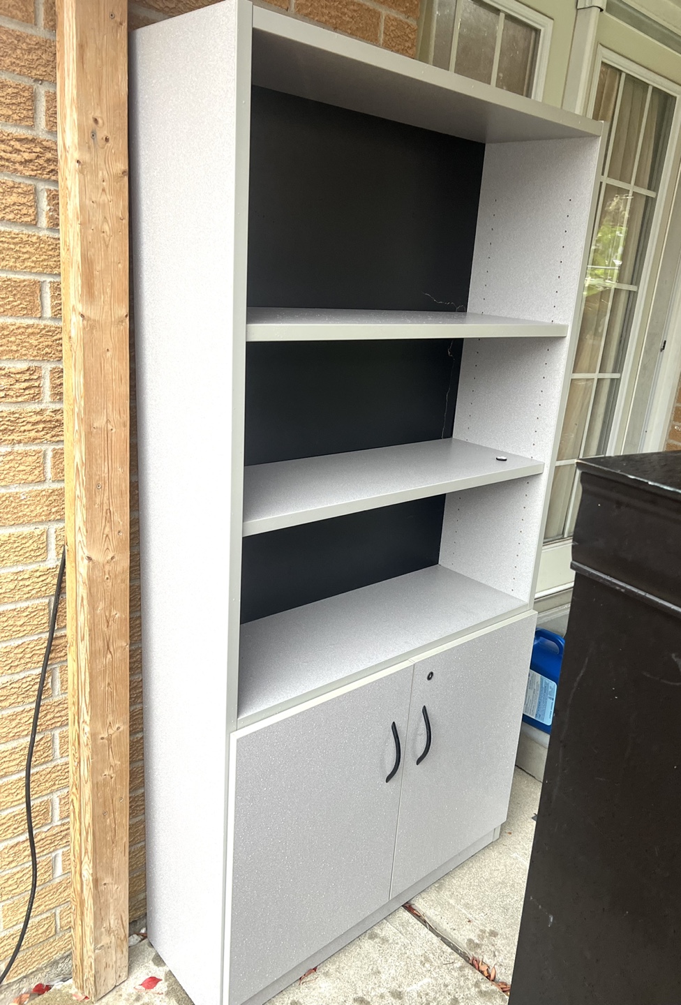 Grey Storage Cabinet with Shelves very strong solid