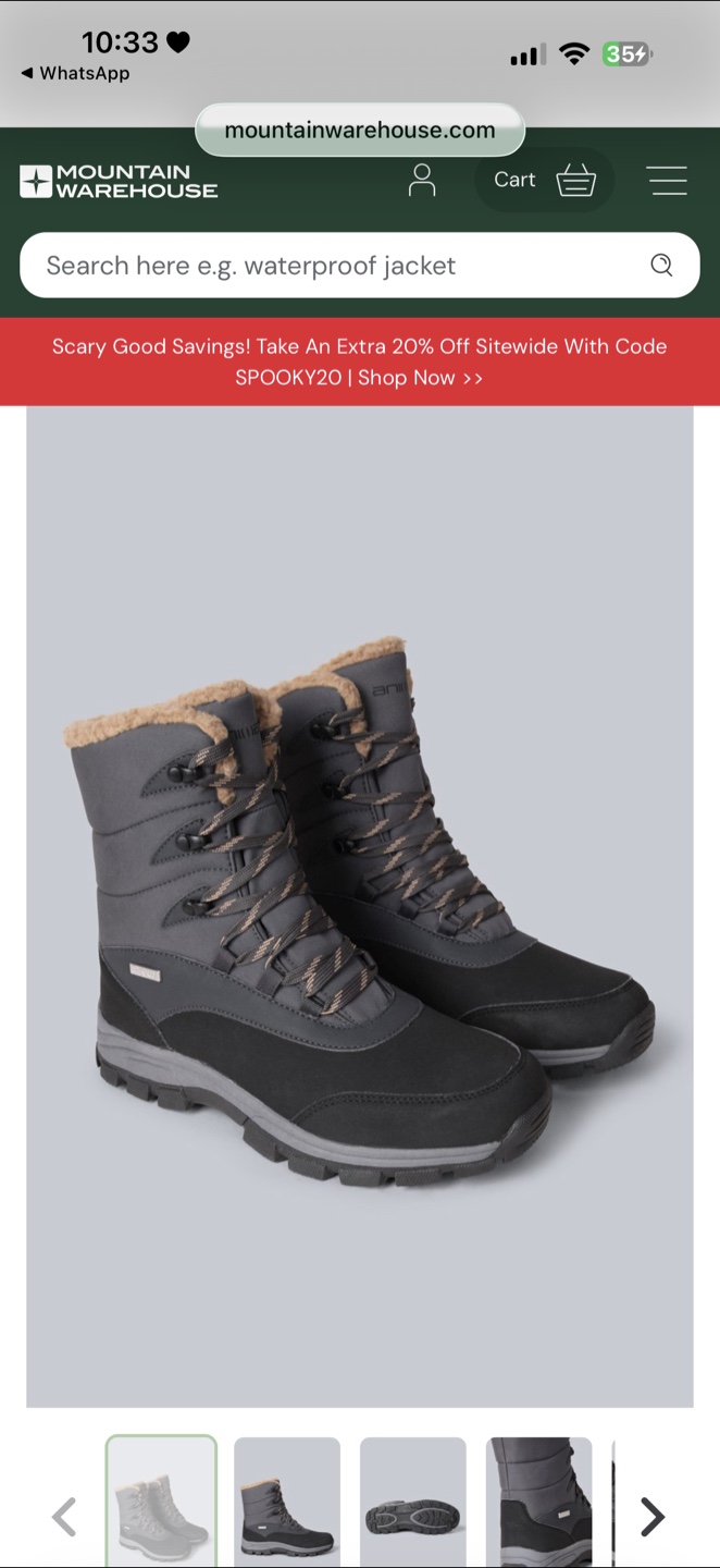 NEW- Mountain Warehouse waterproof Snow Boots - Size 8