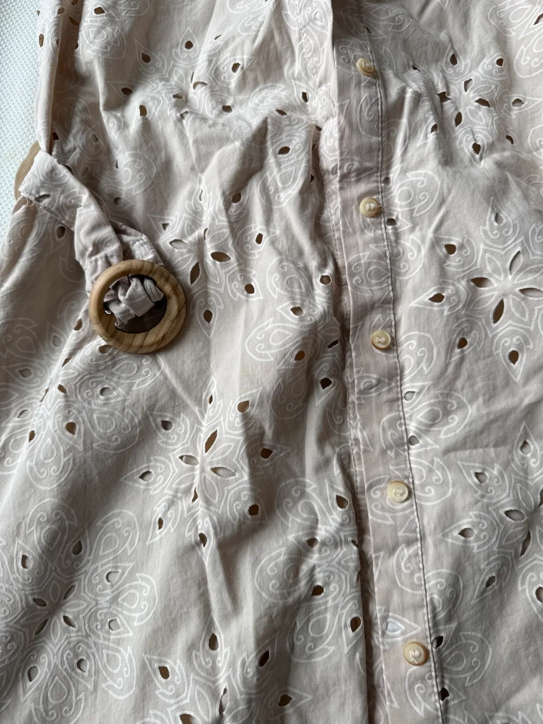 Zara XS Beige Embroidered Sleeveless Dress image indicator(4)