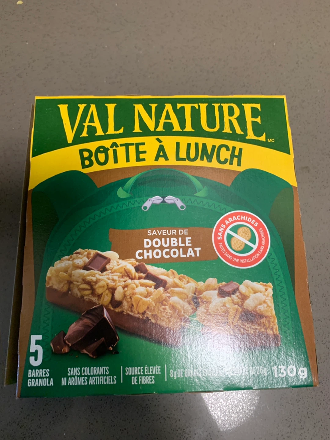 Val Nature Boîte à Lunch Double Chocolat Granola Bars