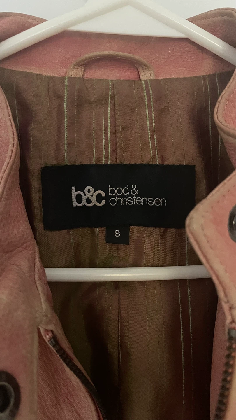 B&C Bod & Christensen Pink Leather Jacket - Size 8 - photo 4