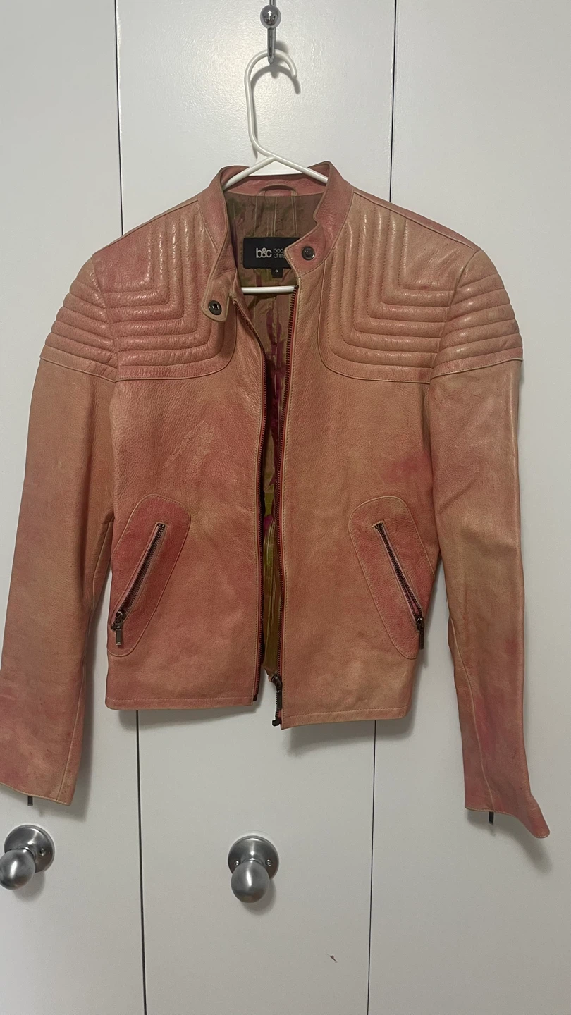 B&C Bod & Christensen Pink Leather Jacket - Size 8