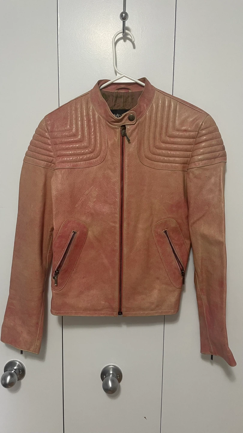 B&C Bod & Christensen Pink Leather Jacket - Size 8 - photo 2