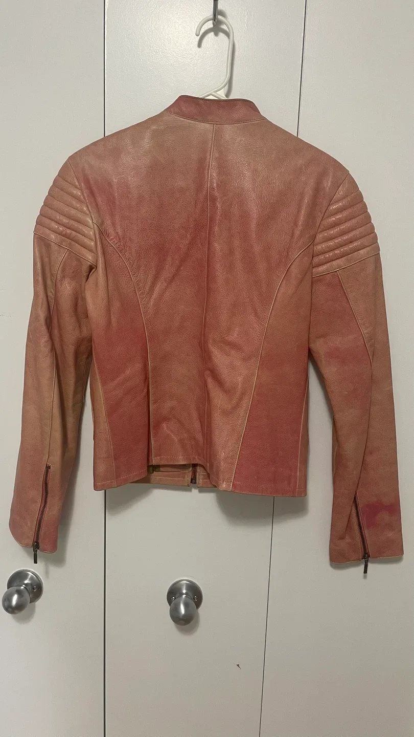 B&C Bod & Christensen Pink Leather Jacket - Size 8 image indicator(3)