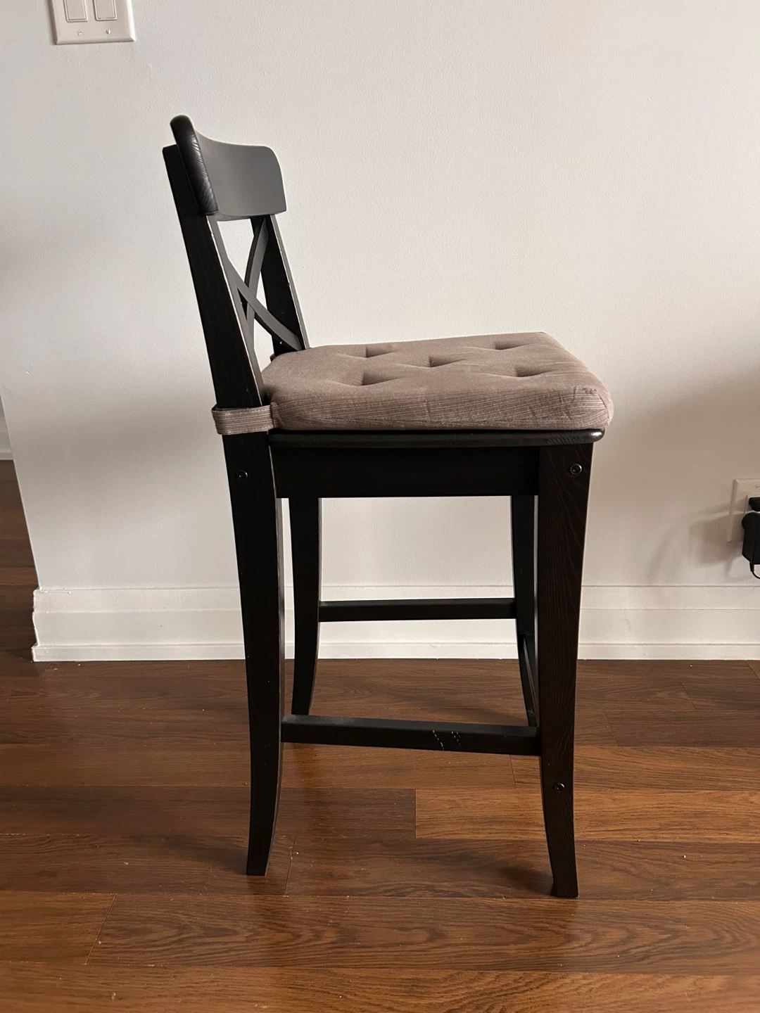 IKEA Ingolf Bar Stools x 2 + chair pads x 2 - photo 4