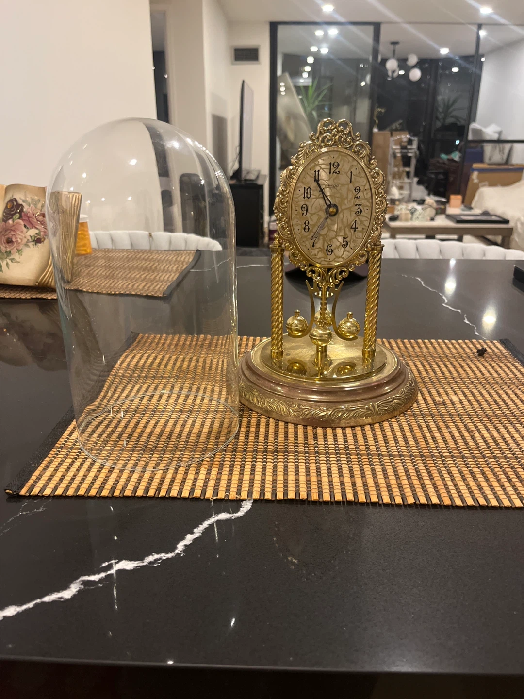 Vintage Anniversary Clock with Glass Dome - photo 2