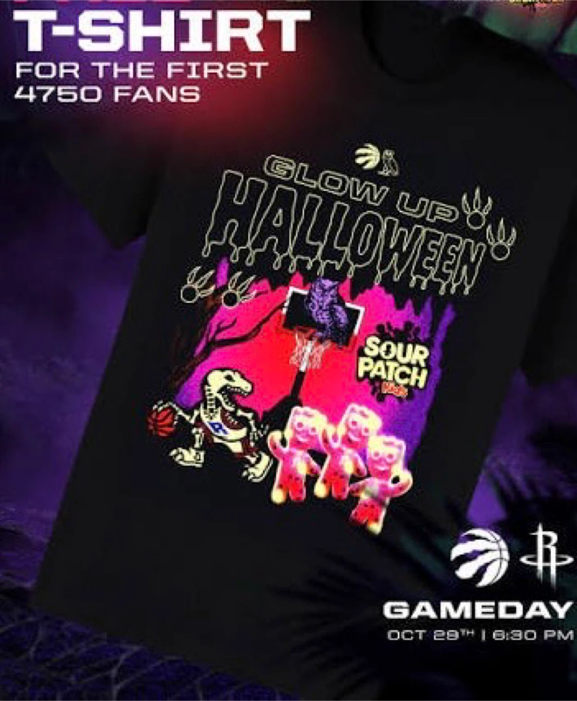 Soo Limit only 4750! Halloween Ovo Raptors SourPatchKids tee