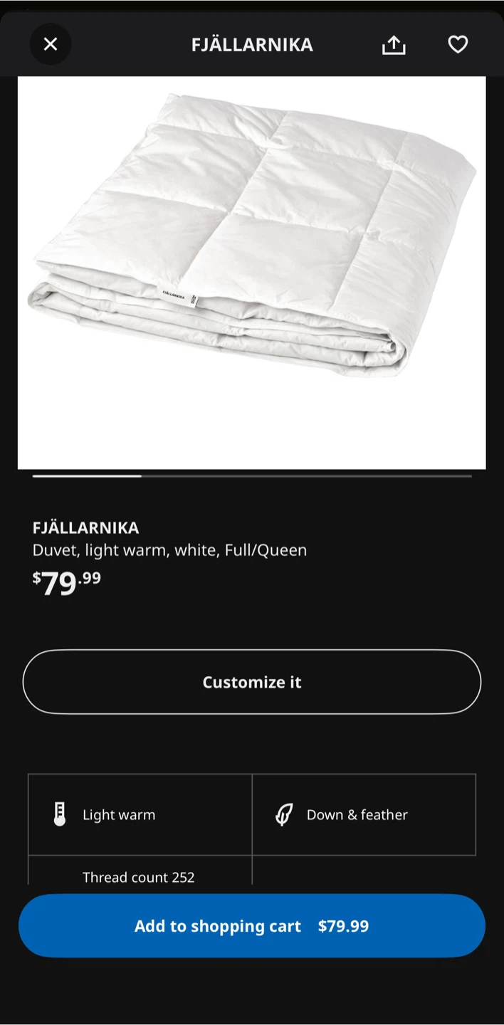 FJÄLLARNIKA Duvet, light warm, white, Full/Queen - photo 3