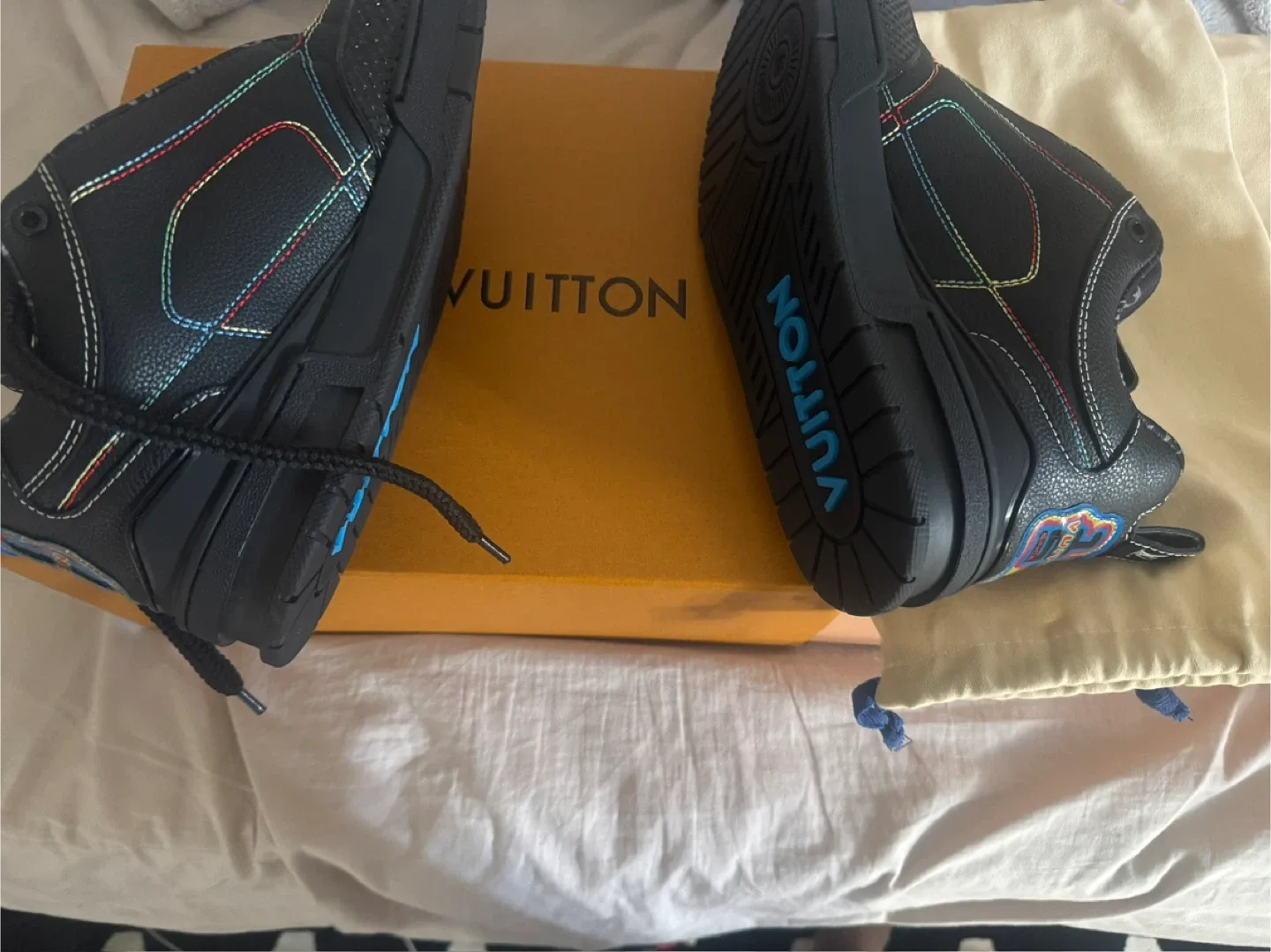 Louis Vuitton Black Leather Sneakers image indicator(3)