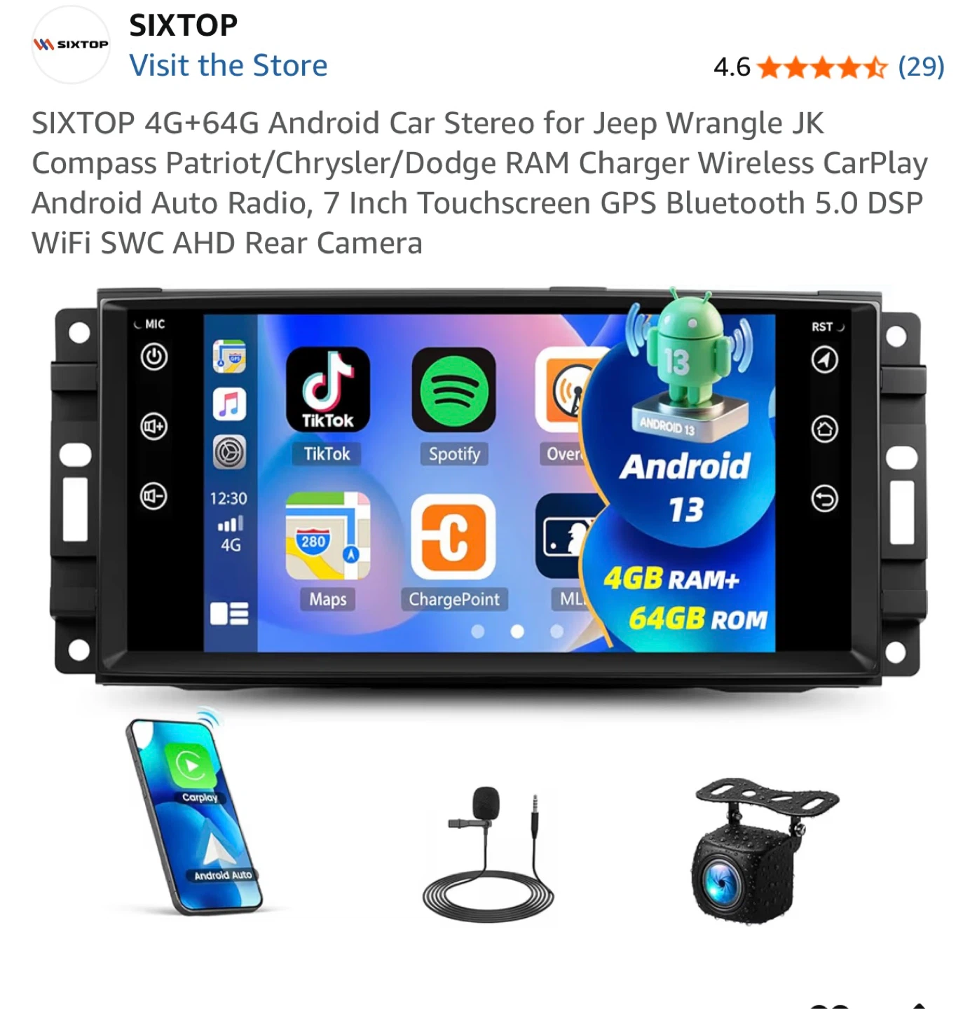 Sixtop Car Stereo for Jeep Wrangler/Compass