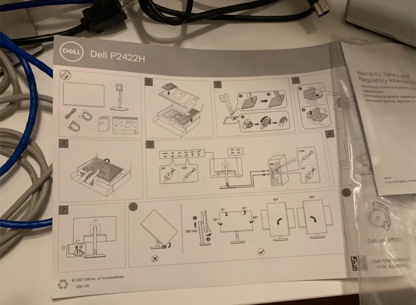 2 Dell P2422H 24 inch Monitors, 60% off plus free CAT cables image indicator(2)