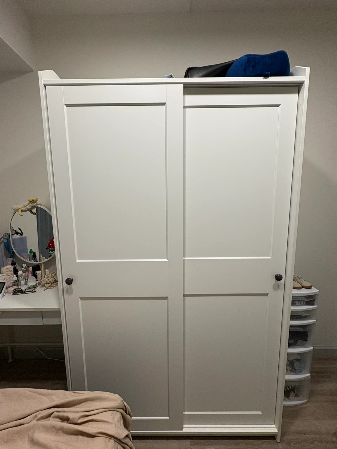 Ikea Hauga White Wardrobe with sliding doors