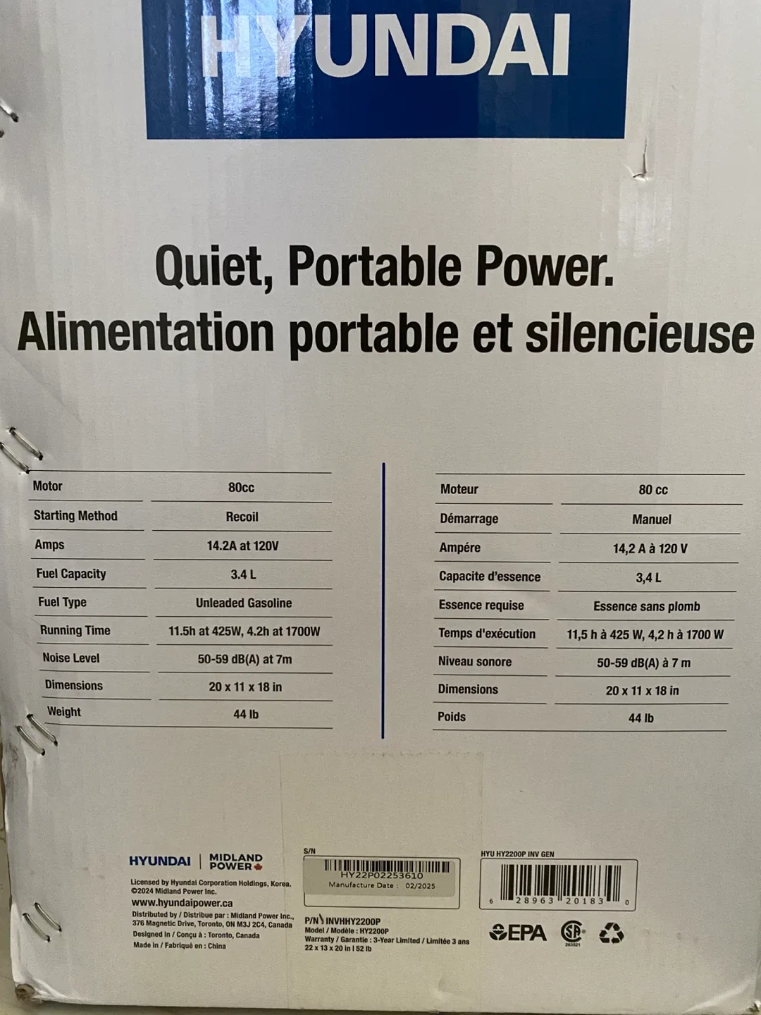 Brand New - Hyundai 2200W Inverter Generator image indicator(5)