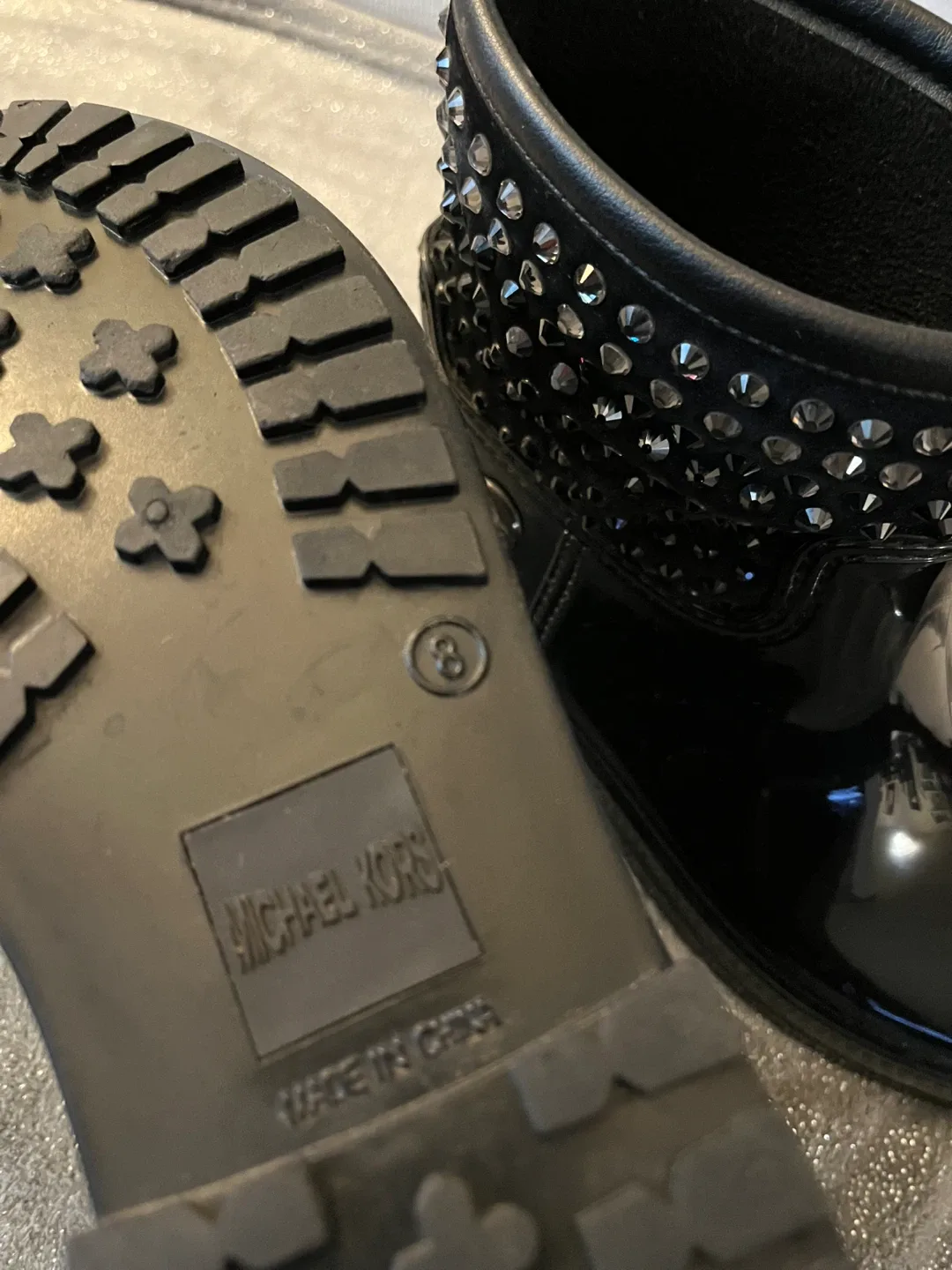 Michael Kors Black Studded Rain Boots Size 7.5-8 image indicator(6)