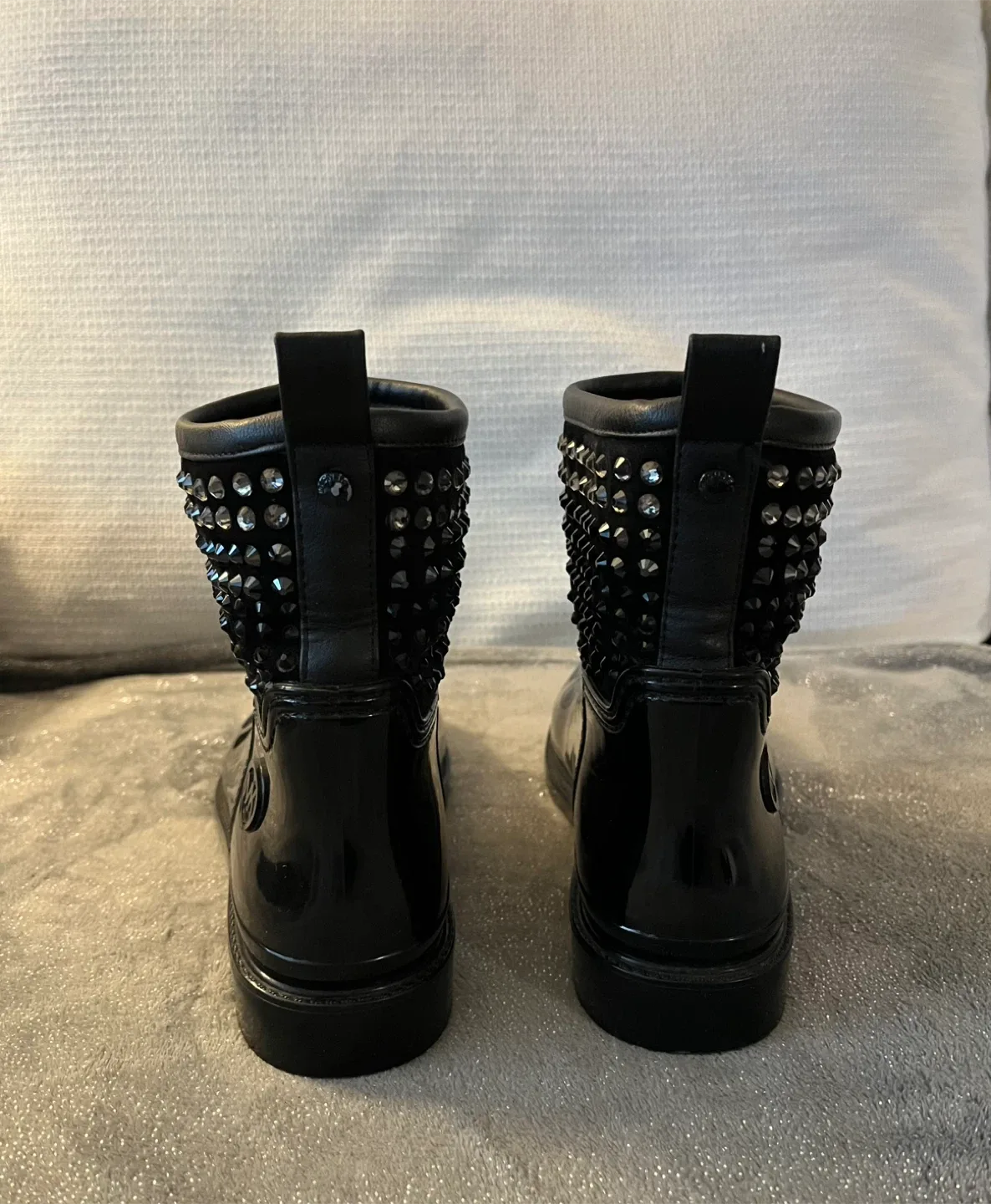 Michael Kors Black Studded Rain Boots Size 7.5-8 image indicator(3)