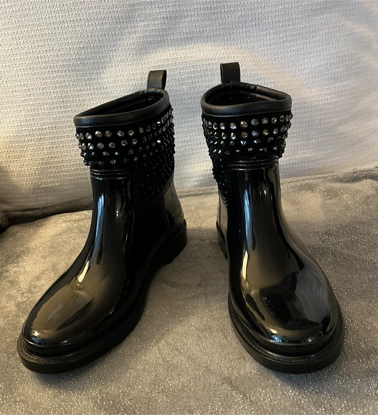 Michael Kors Black Studded Rain Boots Size 7.5-8 image indicator(2)