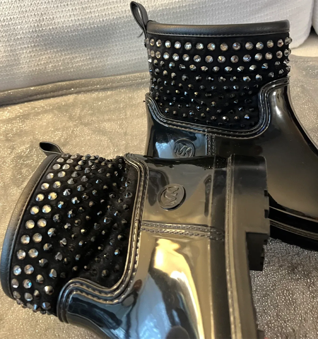 Michael Kors Black Studded Rain Boots Size 7.5-8 image indicator(5)