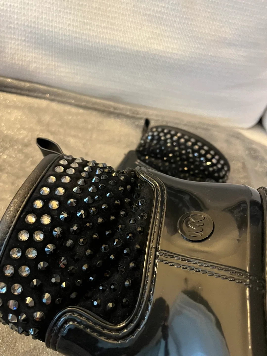 Michael Kors Black Studded Rain Boots Size 7.5-8 image indicator(7)
