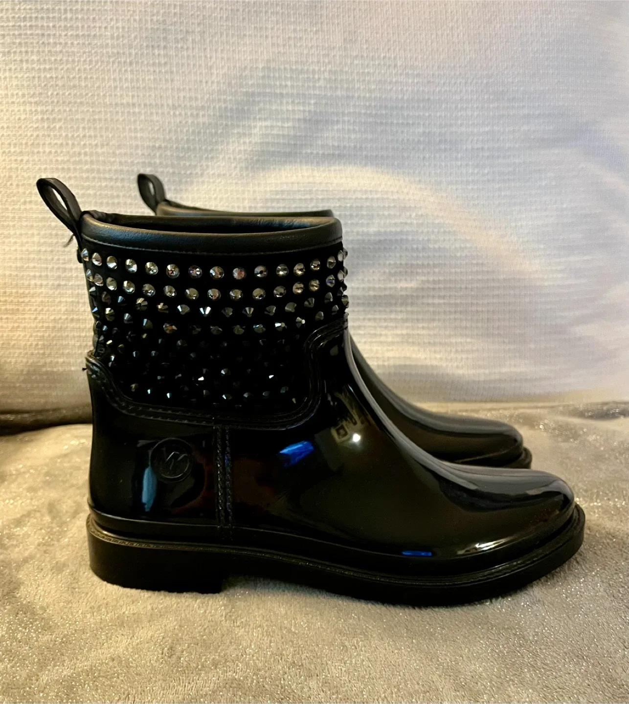 Michael Kors Black Studded Rain Boots Size 7.5-8 image indicator(10)