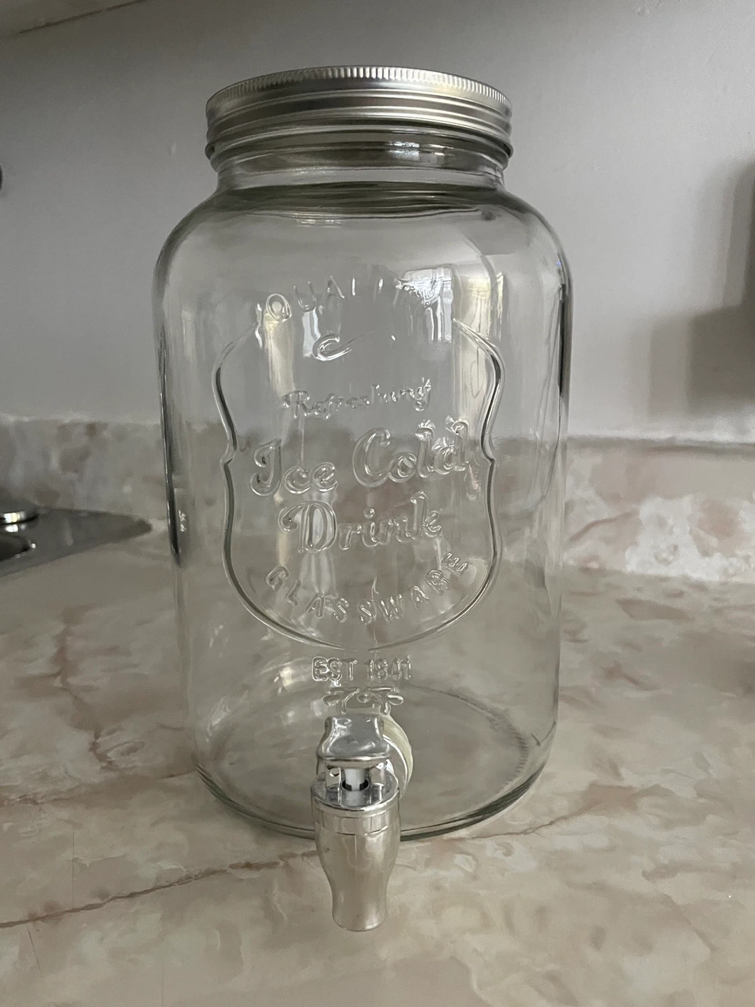 Glass Drink Dispenser with Spigot