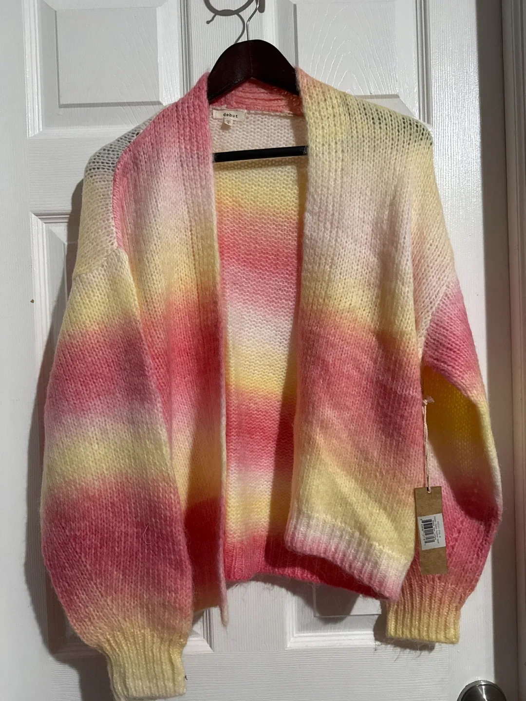 Debut Pink/Yellow Cardigan - Size M