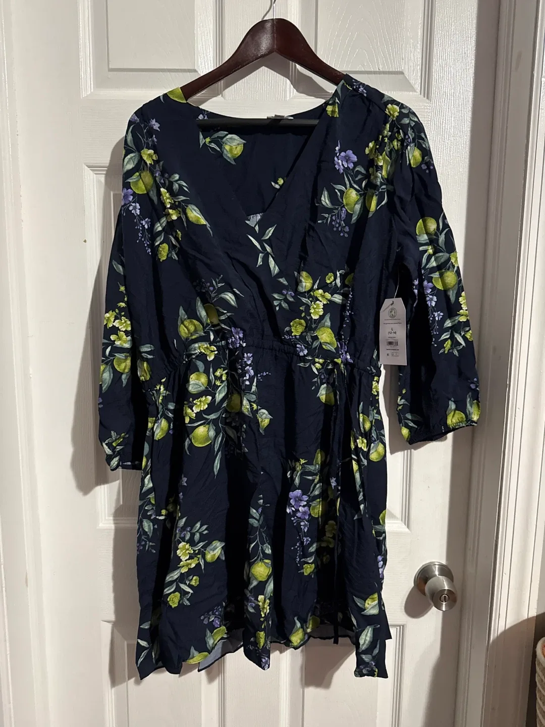 Terra & Sky Floral Print Dress - Size L