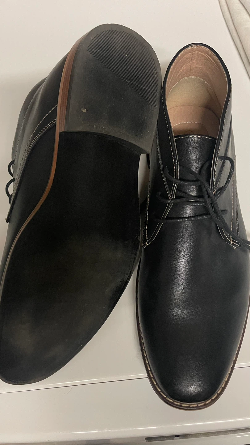 Men's Black Leather Chukka Boots, Size 9 - photo 3