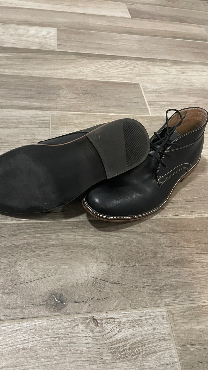 Men's Black Leather Chukka Boots, Size 9 - photo 2
